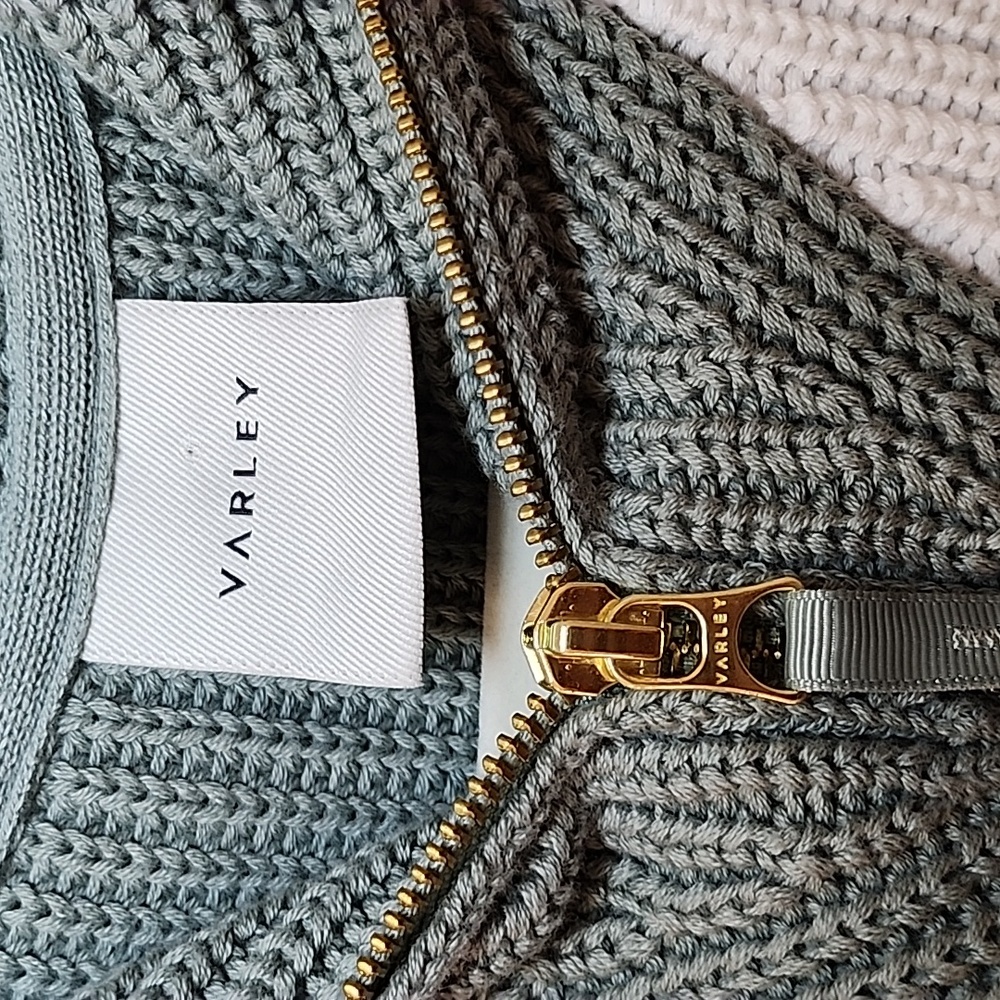 VARLY Ada Full Zip Through Knit Sweater oversize SZ XS - Picture 12 of 16